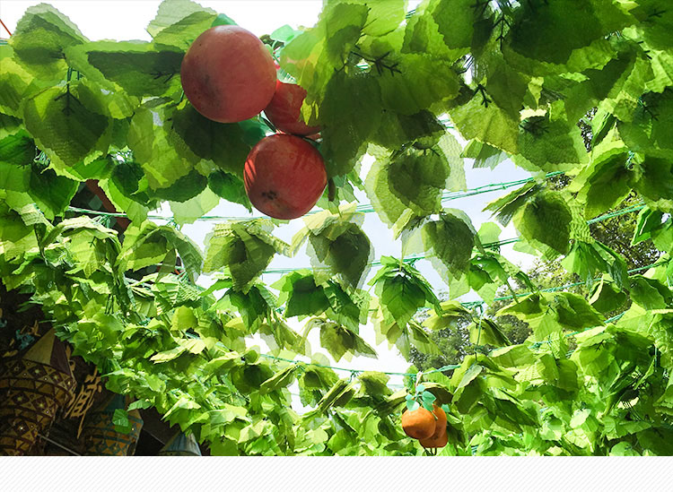 Artificial Grape Leaves Fake Flower Rattan and Vine Plant Leaves Green Leaf Water Pipe Ceiling Decorative Plastic Green Radish Winding