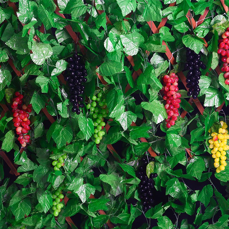 Artificial Grape Leaves Fake Flower Rattan and Vine Plant Leaves Green Leaf Water Pipe Ceiling Decorative Plastic Green Radish Winding