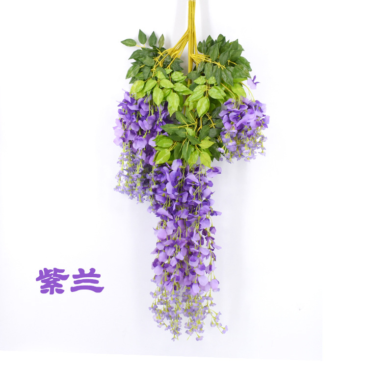 Wedding Decoration Flower Artificial Flowers Wisteria Tofu Pudding Internet Celebrity Ceiling Wisteria Corridor Wholesale Artificial Wisteria Wisteria Long Flowers