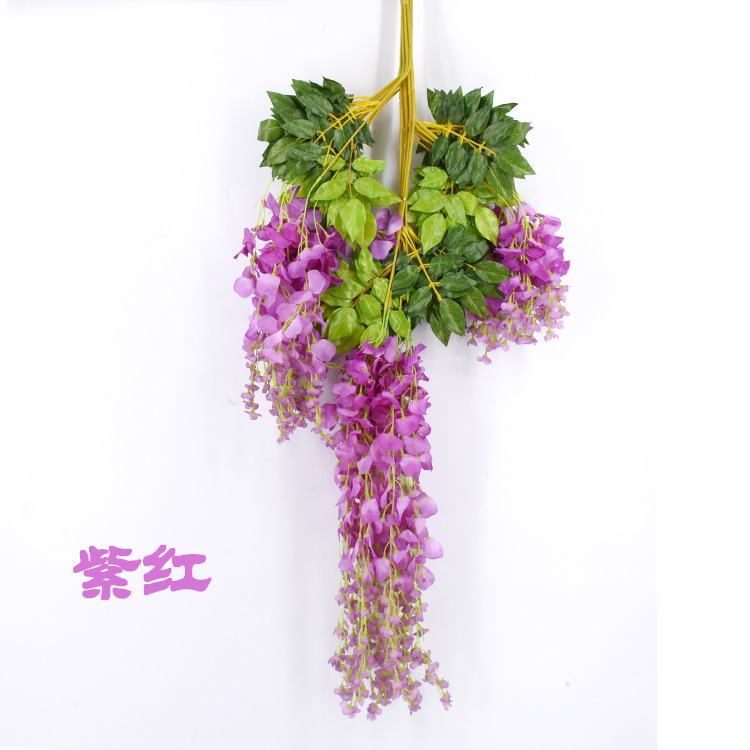 Wedding Decoration Flower Artificial Flowers Wisteria Tofu Pudding Internet Celebrity Ceiling Wisteria Corridor Wholesale Artificial Wisteria Wisteria Long Flowers