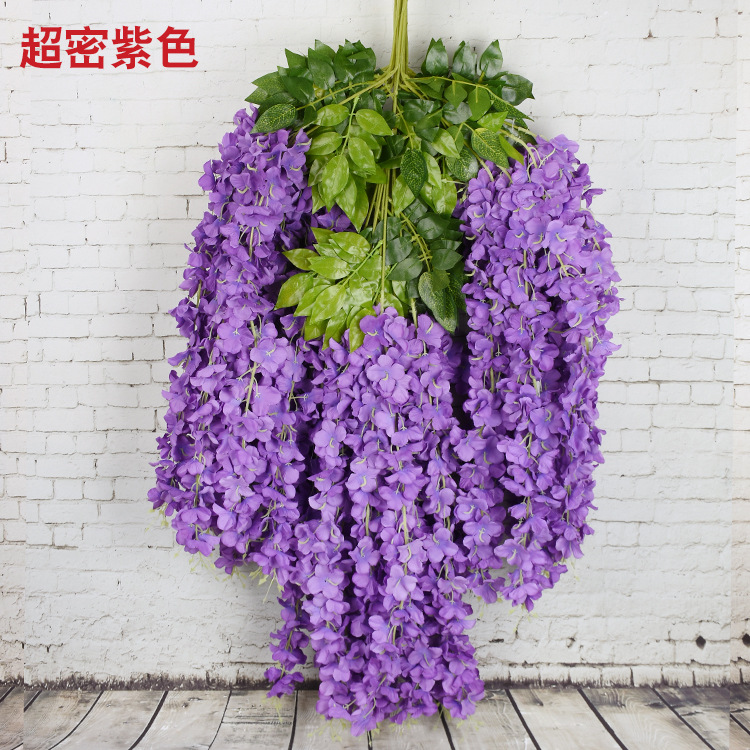 Wedding Decoration Flower Artificial Flowers Wisteria Tofu Pudding Internet Celebrity Ceiling Wisteria Corridor Wholesale Artificial Wisteria Wisteria Long Flowers