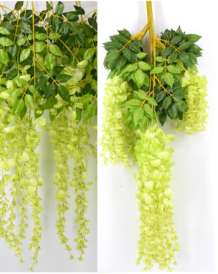 Wedding Decoration Flower Artificial Flowers Wisteria Tofu Pudding Internet Celebrity Ceiling Wisteria Corridor Wholesale Artificial Wisteria Wisteria Long Flowers