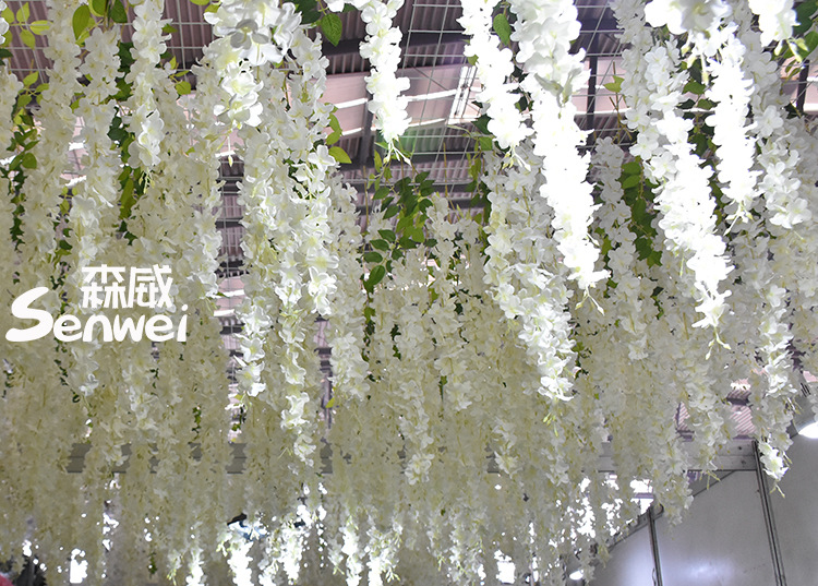 Wedding Decoration Flower Artificial Flowers Wisteria Tofu Pudding Internet Celebrity Ceiling Wisteria Corridor Wholesale Artificial Wisteria Wisteria Long Flowers