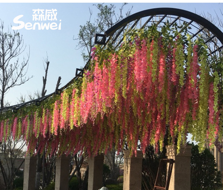 Wedding Decoration Flower Artificial Flowers Wisteria Tofu Pudding Internet Celebrity Ceiling Wisteria Corridor Wholesale Artificial Wisteria Wisteria Long Flowers