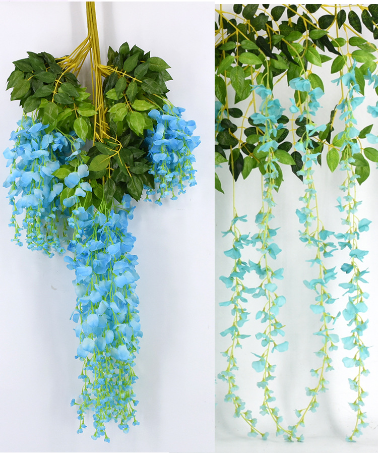Wedding Decoration Flower Artificial Flowers Wisteria Tofu Pudding Internet Celebrity Ceiling Wisteria Corridor Wholesale Artificial Wisteria Wisteria Long Flowers