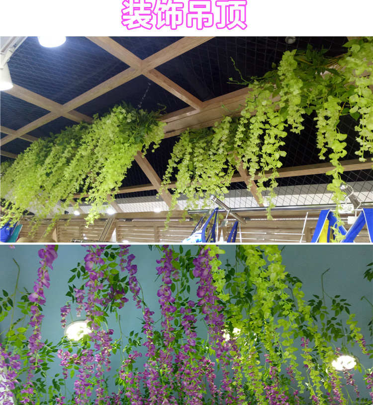 Wedding Decoration Flower Artificial Flowers Wisteria Tofu Pudding Internet Celebrity Ceiling Wisteria Corridor Wholesale Artificial Wisteria Wisteria Long Flowers