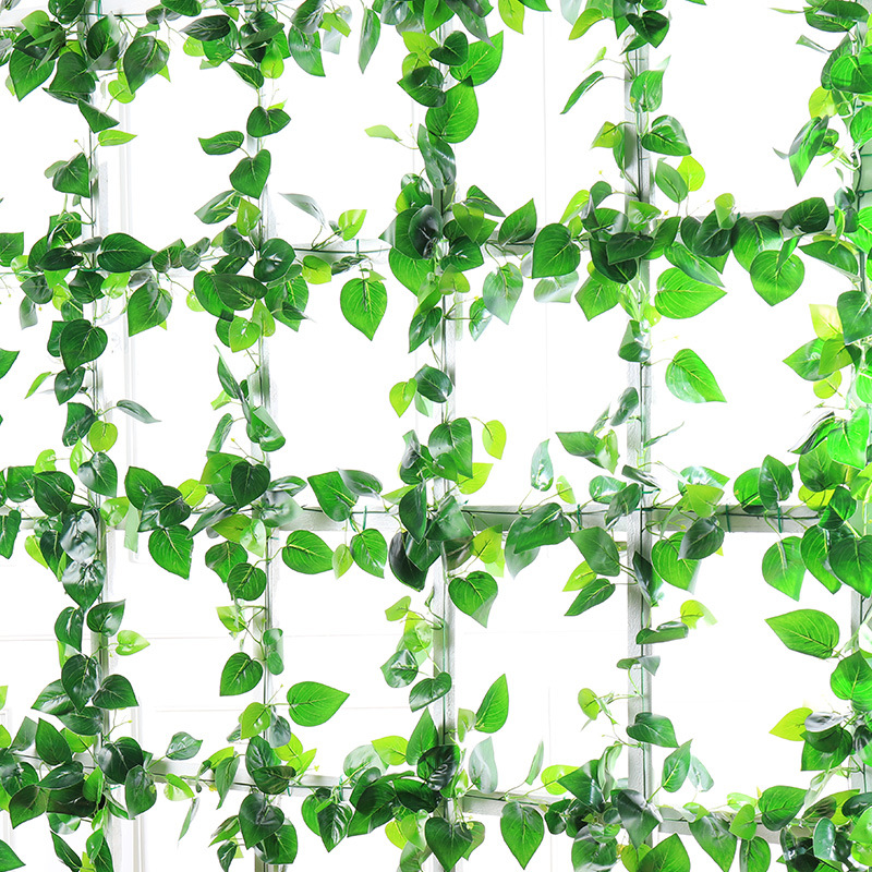 Artificial Grape Leaves Rattan Vine Green Plant Leaves Pipe Ceiling Decorative Flower Vine Plastic Flower Green Leaf Winding