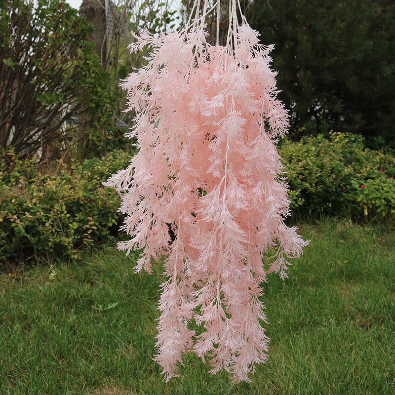 Simulation 3 Fork Fishing Grass Wedding Wedding Hall Ceiling Mori Wedding Artificial Flower Flower Wedding ornaments