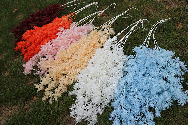 Simulation 3 Fork Fishing Grass Wedding Wedding Hall Ceiling Mori Wedding Artificial Flower Flower Wedding ornaments