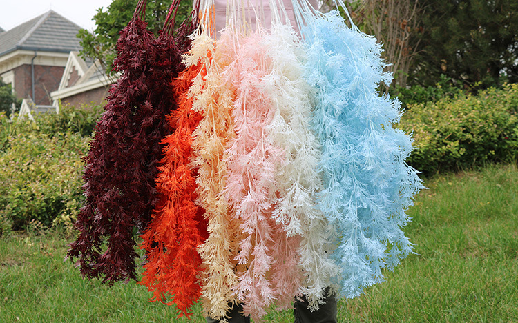 Simulation 3 Fork Fishing Grass Wedding Wedding Hall Ceiling Mori Wedding Artificial Flower Flower Wedding ornaments