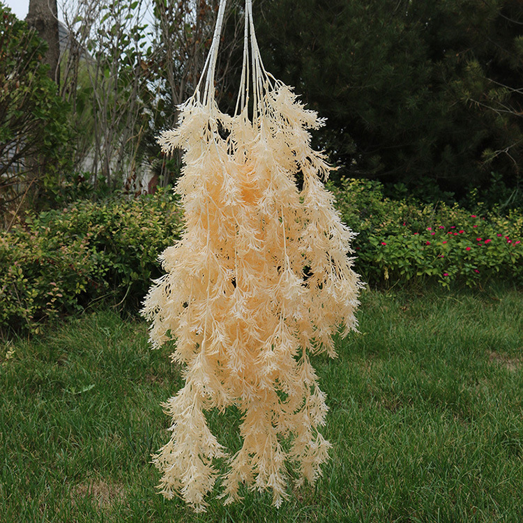 Simulation 3 Fork Fishing Grass Wedding Wedding Hall Ceiling Mori Wedding Artificial Flower Flower Wedding ornaments