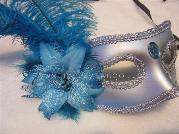 [factory direct sales] feather ball mask party ostrich hair mask Carnival Halloween accessories