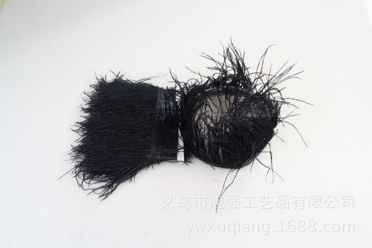 Manufacturer direct sale 13-15 cm bird hair silk plus cloth edge ostrich hair silk lace ostrich hair plus ribbon 2-150