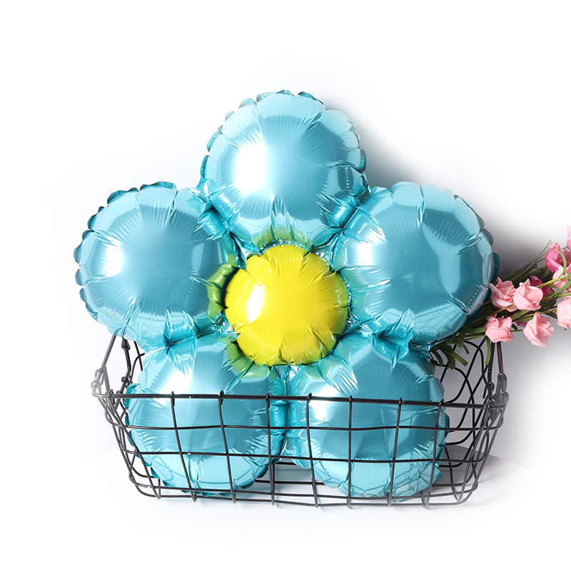 Five Petal Flower Aluminum Foil Balloon Birthday Party Wedding Room Decoration Background Layout Parthenocissus Grass Flower Aluminum Film Balloon