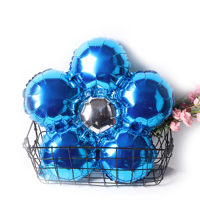 Five Petal Flower Aluminum Foil Balloon Birthday Party Wedding Room Decoration Background Layout Parthenocissus Grass Flower Aluminum Film Balloon
