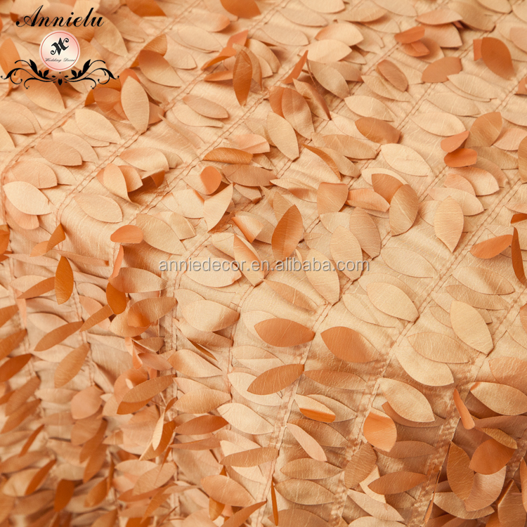 New style pink leaf petal taffeta linen tablecloth wedding