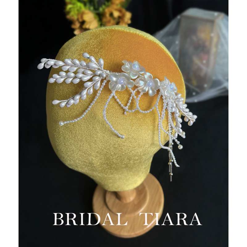 New Bridal Super Fairy Beaded Barrettes Set Wedding Dress Petal Fringe Photo Makeup Accessories