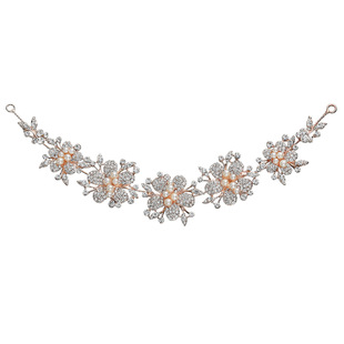 Korean Style Bridal Wedding Dress Headdress Crystal Headdress Flower Alloy Crown Headband Petal Pearl Ear Clip Set Wholesale Korean Style Bridal Wedding Dress Headdress Crystal Headdress Flower Alloy Crown Headband Petal Pearl Ear Clip Set Wholesale