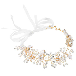Korean Style Bridal Wedding Dress Headdress Crystal Headdress Flower Alloy Crown Headband Petal Pearl Ear Clip Set Wholesale Korean Style Bridal Wedding Dress Headdress Crystal Headdress Flower Alloy Crown Headband Petal Pearl Ear Clip Set Wholesale