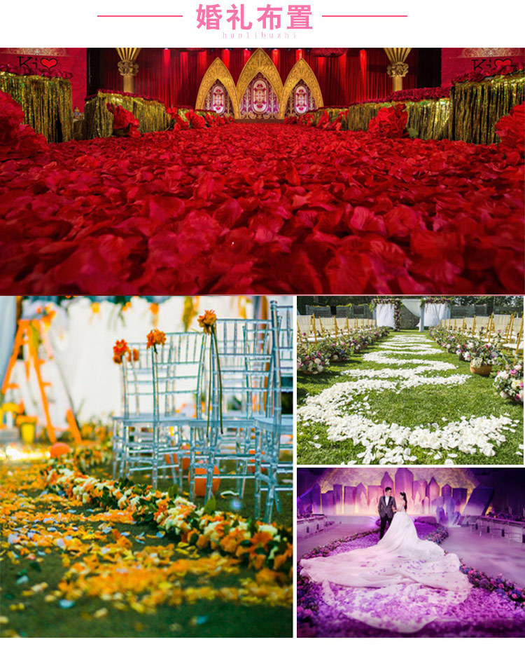 Simulation Petals Rose Petals Wedding Ceremony Wedding Room Layout Wedding Supplies Factory Direct Sales Wedding Petal