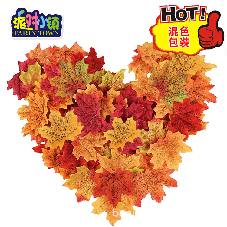 Maple Leaf 8cm Maple Leaf Decoration Autumn Harvest Festival Single Piece Wedding Scene Photo Props Wedding Petal