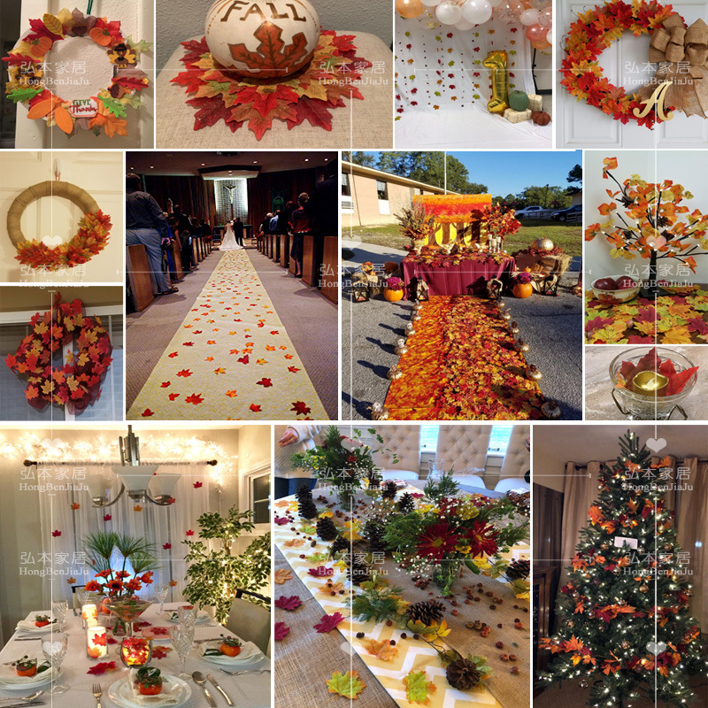 Maple Leaf 8cm Maple Leaf Decoration Autumn Harvest Festival Single Piece Wedding Scene Photo Props Wedding Petal