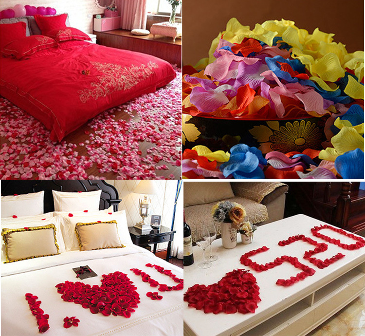 Room Atmosphere Layout Sprinkling Flowers Hand Throwing Flowers Artificial Rose Fake Petals Silk Flowers Wedding Petal