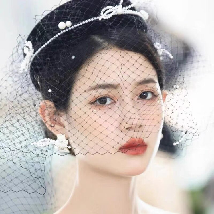 Dress Bride Headdress for Taking Photos Han Chinese Clothing Cheongsam Retro Socialite Black Billycock Women Wedding Hat