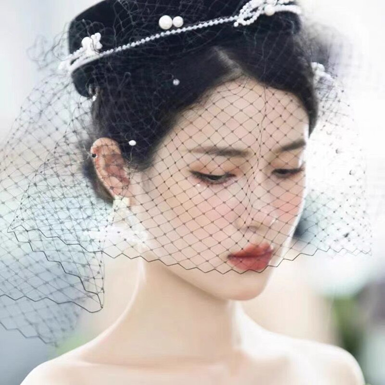 Dress Bride Headdress for Taking Photos Han Chinese Clothing Cheongsam Retro Socialite Black Billycock Women Wedding Hat Dress Bride Headdress for Taking Photos Han Chinese Clothing Cheongsam Retro Socialite Black Billycock Women Wedding Hat
