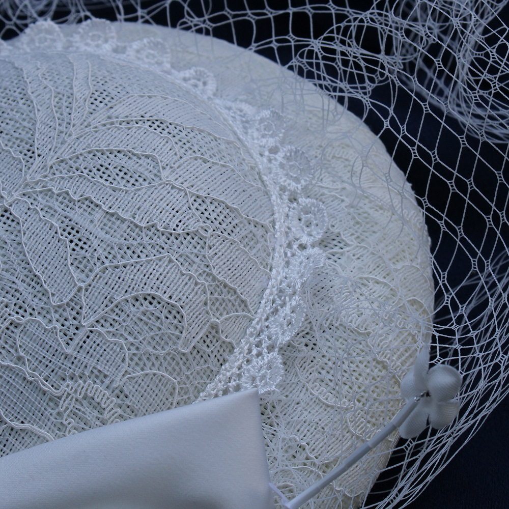 Bridal Headdress White Yarn Top Hat Forest Style Ornament Satin Bow for Wedding Dress Adult Cute Styling Hat Wedding Hat