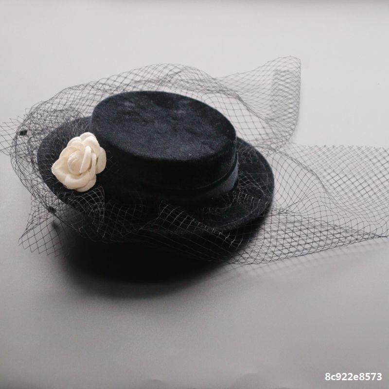 New French Style Camellia Hepburn Top Hat Flower Dome Vintage Mesh Gold Wedding Hat New French Style Camellia Hepburn Top Hat Flower Dome Vintage Mesh Gold Wedding Hat