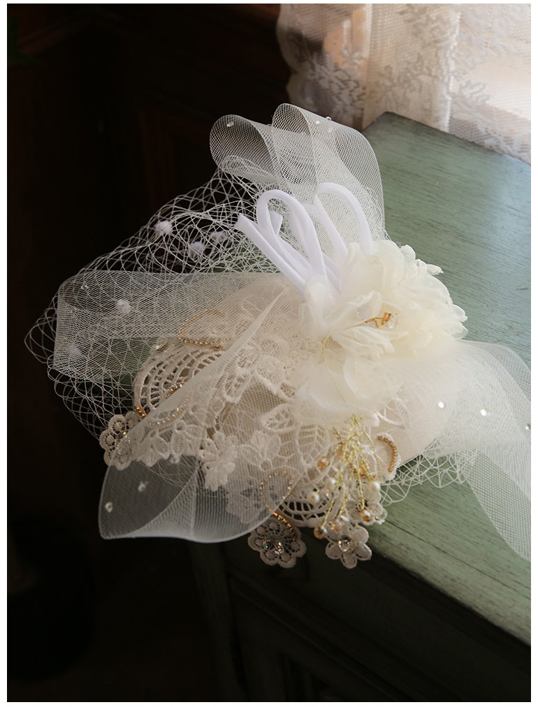 2020 French-Style Bride Elegant Retro Lace Mesh Hair Accessories Wedding Photography Wedding Hat 2020 French-Style Bride Elegant Retro Lace Mesh Hair Accessories Wedding Photography Wedding Hat
