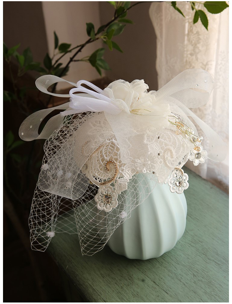 2020 French-Style Bride Elegant Retro Lace Mesh Hair Accessories Wedding Photography Wedding Hat 2020 French-Style Bride Elegant Retro Lace Mesh Hair Accessories Wedding Photography Wedding Hat
