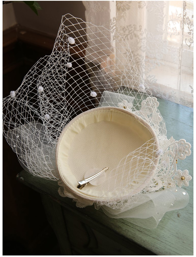 2020 French-Style Bride Elegant Retro Lace Mesh Hair Accessories Wedding Photography Wedding Hat 2020 French-Style Bride Elegant Retro Lace Mesh Hair Accessories Wedding Photography Wedding Hat