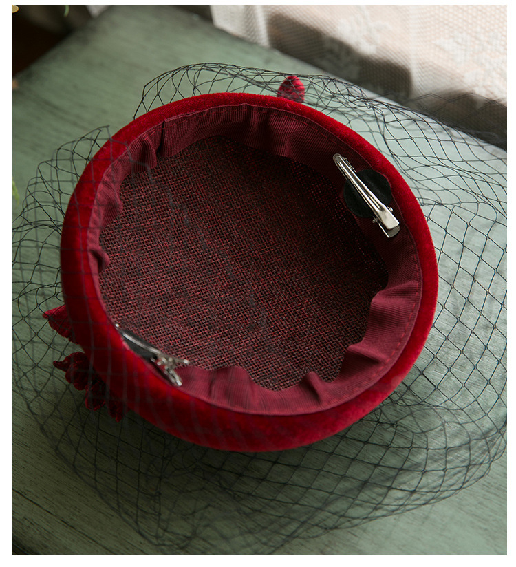 2020 New Wine Red Autumn and Winter Velvet Wedding Toast Billycock Chinese Wedding Hat 2020 New Wine Red Autumn and Winter Velvet Wedding Toast Billycock Chinese Wedding Hat