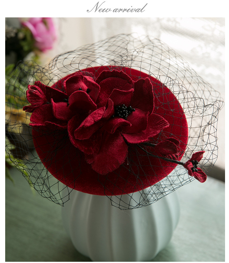 2020 New Wine Red Autumn and Winter Velvet Wedding Toast Billycock Chinese Wedding Hat 2020 New Wine Red Autumn and Winter Velvet Wedding Toast Billycock Chinese Wedding Hat