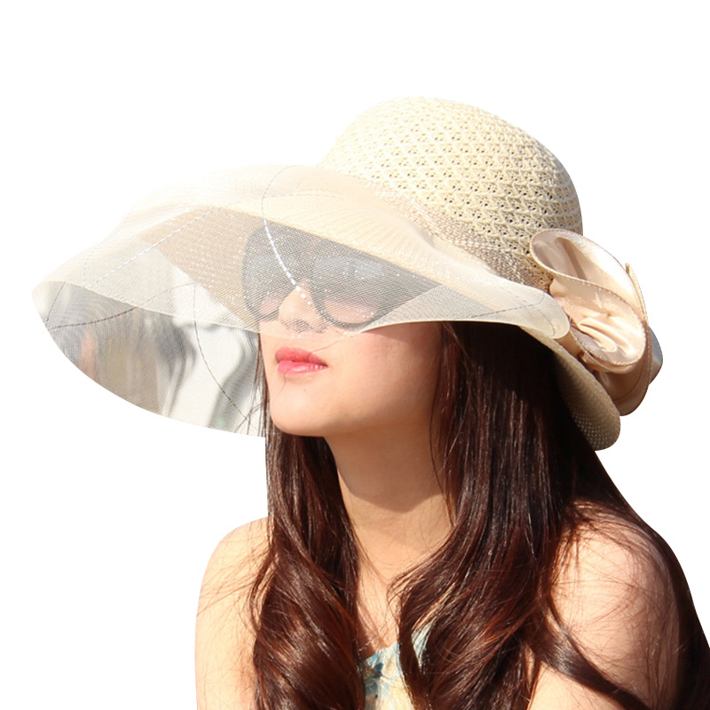 Korean-Style Summer Hollow Lace Mesh Cap Women&#039;s Wedding Hat Breathable Big Brim Sun Protection Sun Hat Wedding Hat