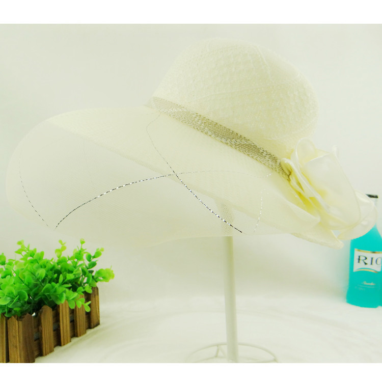 Korean-Style Summer Hollow Lace Mesh Cap Women's Wedding Hat Breathable Big Brim Sun Protection Sun Hat Wedding Hat Korean-Style Summer Hollow Lace Mesh Cap Women's Wedding Hat Breathable Big Brim Sun Protection Sun Hat Wedding Hat