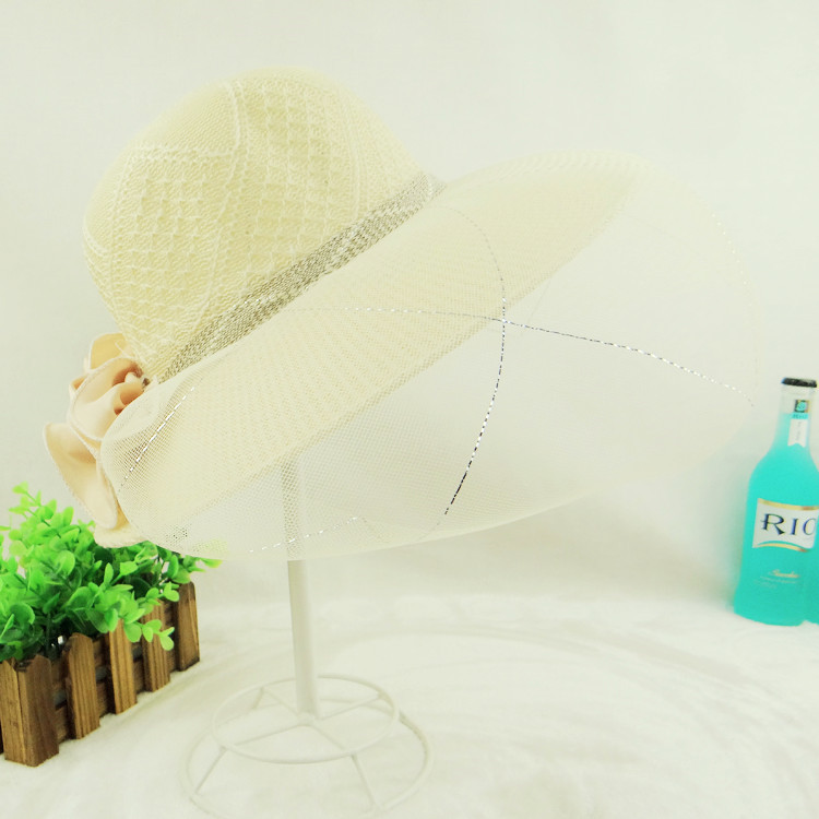 Korean-Style Summer Hollow Lace Mesh Cap Women's Wedding Hat Breathable Big Brim Sun Protection Sun Hat Wedding Hat Korean-Style Summer Hollow Lace Mesh Cap Women's Wedding Hat Breathable Big Brim Sun Protection Sun Hat Wedding Hat