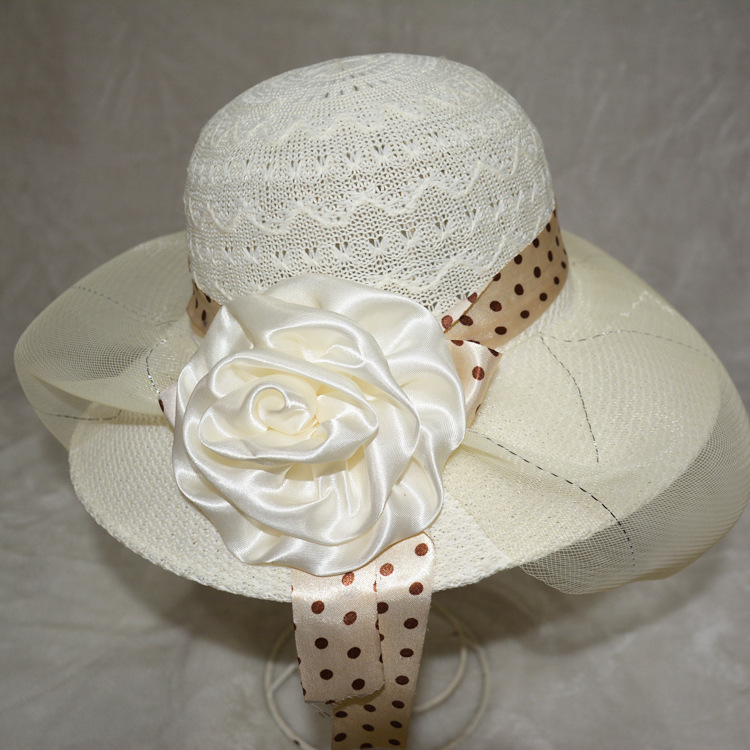Korean-Style Summer Hollow Lace Mesh Cap Women's Wedding Hat Breathable Big Brim Sun Protection Sun Hat Wedding Hat Korean-Style Summer Hollow Lace Mesh Cap Women's Wedding Hat Breathable Big Brim Sun Protection Sun Hat Wedding Hat