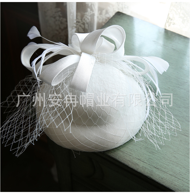 Banquet Billycock Women's 2020 New Mesh Elegant Simple Wedding Hat Banquet Billycock Women's 2020 New Mesh Elegant Simple Wedding Hat