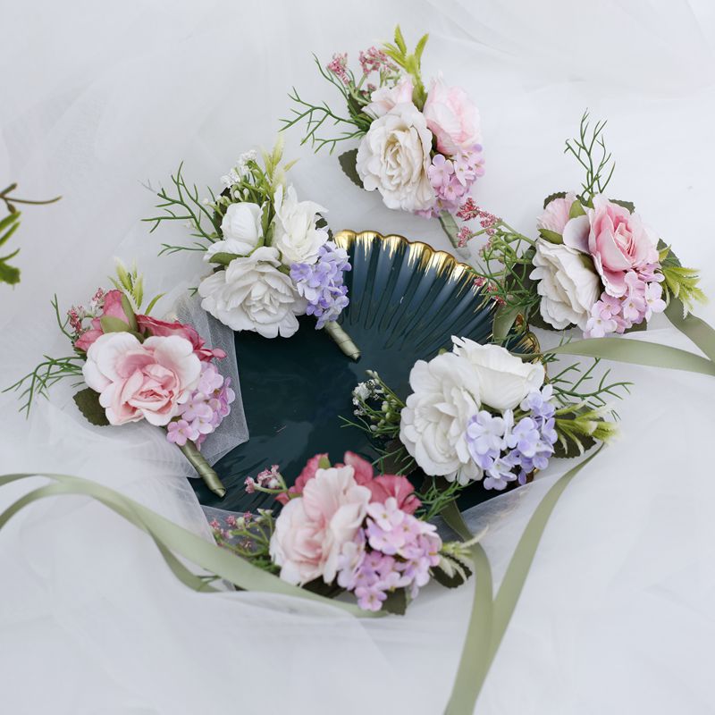 Style European Bride Bridesmaid Wedding Wrist Flower Groom Groomsman Corsage Shoes and Hat Decoration Floral Decorations Style European Bride Bridesmaid Wedding Wrist Flower Groom Groomsman Corsage Shoes and Hat Decoration Floral Decorations