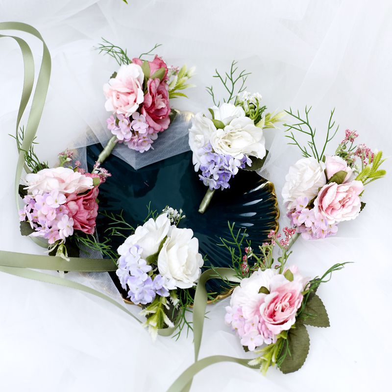 Style European Bride Bridesmaid Wedding Wrist Flower Groom Groomsman Corsage Shoes and Hat Decoration Floral Decorations Style European Bride Bridesmaid Wedding Wrist Flower Groom Groomsman Corsage Shoes and Hat Decoration Floral Decorations