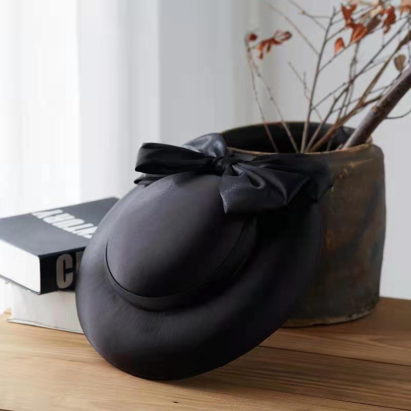 French Style British Hepburn Top Hat Vintage Bow Bridal Elegant Wedding Dress Decorative Wedding Hat
