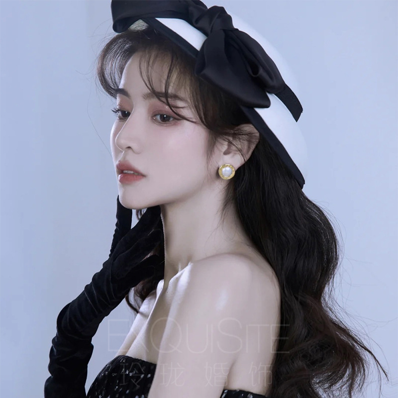 French Style British Hepburn Top Hat Vintage Bow Bridal Elegant Wedding Dress Decorative Wedding Hat