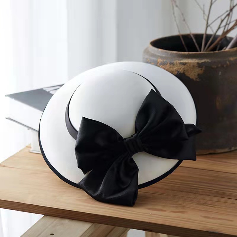 French Style British Hepburn Top Hat Vintage Bow Bridal Elegant Wedding Dress Decorative Wedding Hat