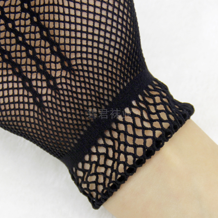 Lace Mesh Wedding Gloves Women&#039;s Black and White Dress Etiquette Gloves Solid Color Fishnet Wedding Gloves