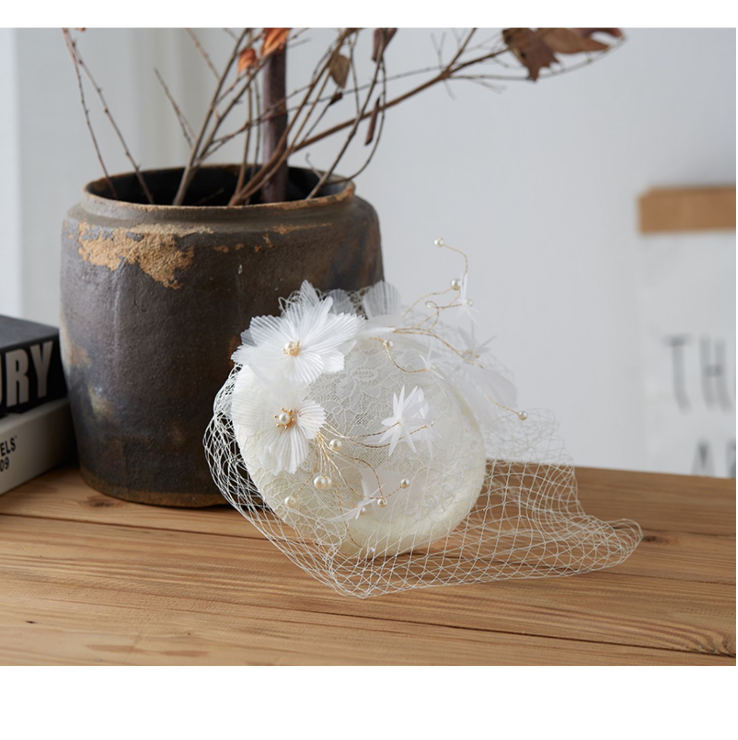 Hat European, American and French Style Vintage Wedding Dress Bride Wedding Headdress Hat Wedding Hat