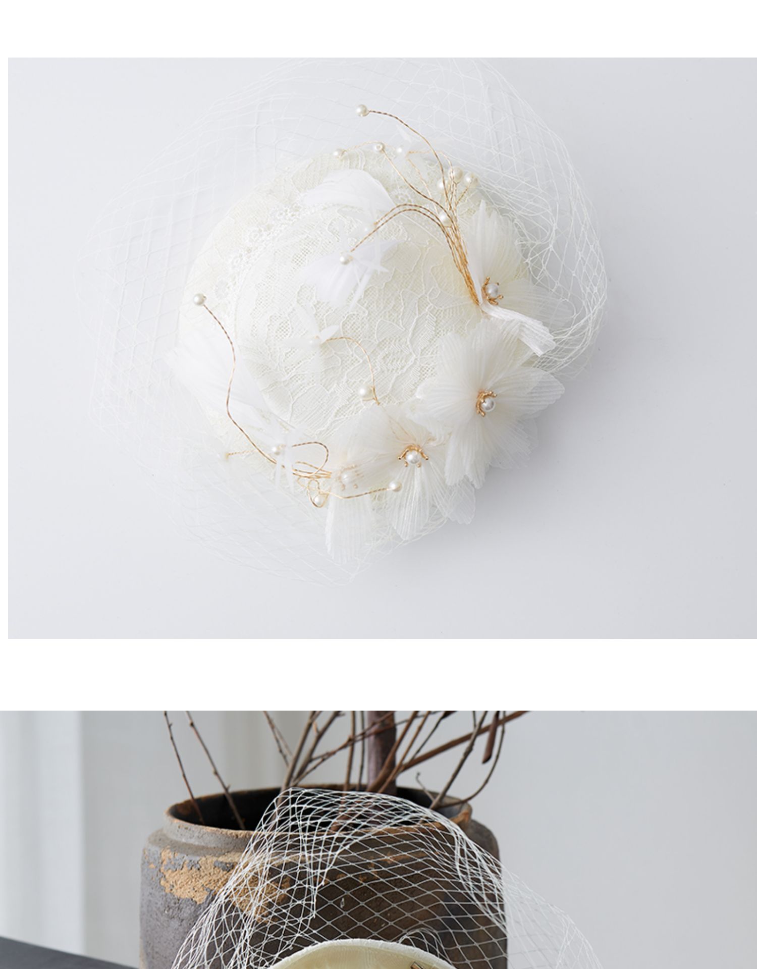 Hat European, American and French Style Vintage Wedding Dress Bride Wedding Headdress Hat Wedding Hat