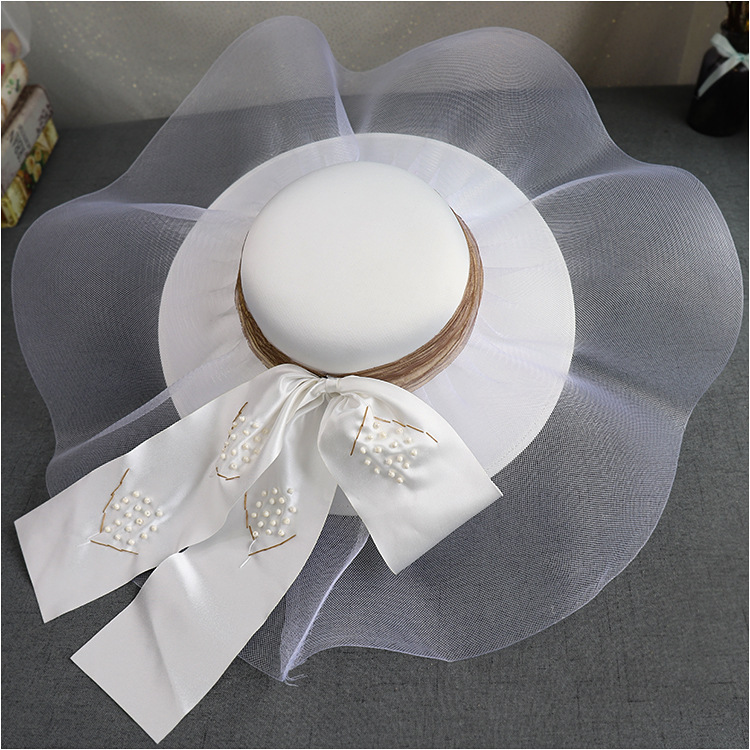 French Entry Lux Wedding Hat 2020 New Super Fairy White Satin Elegant Dress Wedding Hat French Entry Lux Wedding Hat 2020 New Super Fairy White Satin Elegant Dress Wedding Hat